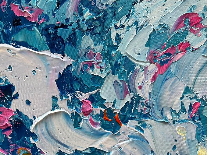 Art 30x60 Inch Hand-Painted Sea Sunrise Landscape Modern Abstract Oil Painting Large Canvas Art Hall Bedroom Office Wall Decoration
