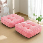 6" Washable Floor Pillow Cushion for Adults, Meditation Cushion Pillow, Large Square Floor Sitting, Removable Tufted Corduroy Cover, for Tatami Living Room or Yoga, 22x22 Inch, 2Pack, Machine Washable