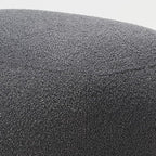 KINWELL Round Boucle Upholstered Ottoman Chair, Footstool with Soft Padded Seat, Fully Assembled Modern Sofa Couch Footrest, Extra Seating for Bedroom Entryway, Dark Gray(18.5" D x 23" W x 16.5" H)
