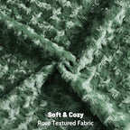 FUTEI Dark Green Decorative Throw Pillow Covers 20x20 Inch Set of 2,Soft Solid Rose Swirl Textured Cushion Case,Valentine's Day Decor for Couch Living Room