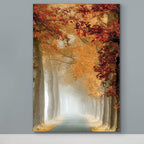 Renditions Gallery Canvas Nature Wall Art Home Paintings & Prints Misty Autumn Forest Avenue Romantic Modern Wall Hanging Decorations for Bedroom Living Room Office Kitchen - 32"x48" LT06