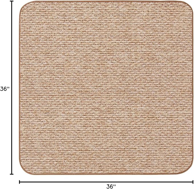 House, Home and More Skid-Resistant Carpet Indoor Area Rug Floor Mat - Praline Brown - 3 Ft X 3 Ft - Non Slip Rubber Backing, Stain Resistant, Dog Friendly, Living Room Bedroom Kitchen Entryway
