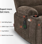 MCombo Power Lift Recliner Chair for Elderly, Lift Chair with Heat and Massage, Extra Wide Lift Recliner for Big People, Fabric R7096 (Medium-Wide, Coffee)