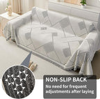 HAOMAIJIA Non Slip Couch Cover Sofa Covers for 2 Cushion Couch Washable sectional Couch Covers for Dogs pet Furniture Protector Couch Cover Blanket for Living Room (CQ-Black/Grey, 71"x102")