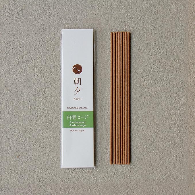 Asayu Japan Incense Gift Set - Natural Scent Collection - Ceramic Holder + 5 Authentic Japanese Incense Sticks (20g Each) - Made in Japan - for Yoga, Meditation & Relaxation