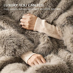 EVERGRACEHOME Luxury Faux Fur Throw Blanket, Soft Fluffy Faux Mink Blankets for Bed, Couch, Sofa, Thick Cozy Plush Warm Fur Throws with Reversible Velvet, Natural Mink, 60"x80"