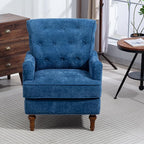 KEIKI Upholstered Accent Chair for Living Room and Bedroom,Modern Fabric Sofa Chair with Ergonomic Backrest, Supportive Cushioned Seat, Vintage Wood Legs for Reading, Relaxing, and Small Spaces