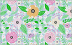 Flagship Carpets Schoolgirl Style Pretty in Pastel Floral On Gingham Educational Area Rug for Kids Room, Children's Classroom Rug for Teaching and Playroom, 7'6" X 12'