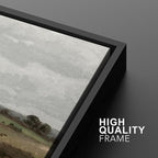MUDECOR Framed Canvas Print Wall Art Rustic Fields Tranquil Countryside Landscape Nature Wilderness Illustrations Realism Decorative Panoramic Earth for Living Room, Bedroom, Office - 16"x24"x3 Black