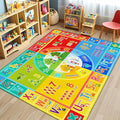 3x5 Small Kids Classroom & Playroom Rug - ABC Alphabet Educational Area Rug with Animals Numbers & Colors - Washable Non-Slip Carpet Playmat for Nursery Preschool & Reading Area