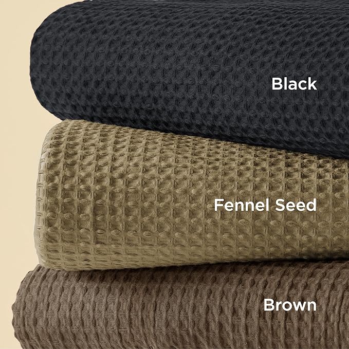 Bedsure Cotton Duvet Cover Queen Size - 100% Cotton Waffle Weave Fennel Seed Duvet Cover Queen Size, GentleSoft™ and Breathable Bedding Set for All Season, 3 Pieces, 90"x90"
