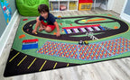 KIDCARPET.COM Racetrack Play Mat Rug | Interactive Activity Carpet for Preschool Playroom Toy Car Track, 7'6" x 12'