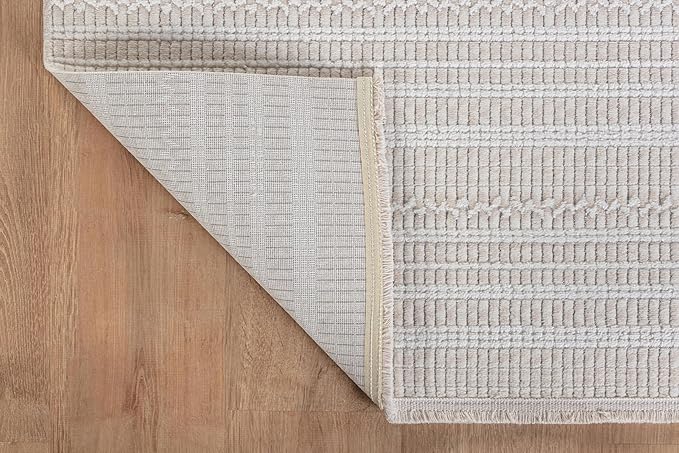 Modern Indoor Rug Stripe 5x7 Area Rugs for Living Room Luxury Kitchen Bedroom Durable Soft Geometric Durable Low and High Pile Stain Resistant Non Shedding Area Carpet 5x7