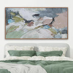 Pink Abstract Painting Large Wall Art Living Room Decor Green Canvas Print Colorful Abstract Wall Art For Living Room Home Office Decoration 30x60 Inch