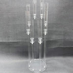 8 Arms Acrylic Candelabra Centerpieces for Wedding Table Decorations,38.5'' Tall Clear Candlesticks Holder with Acrylic Shade for Valentine's Day Dinner Party Fireplace Gift,Fits LED Candles
