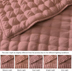 WDCOZY Twin Quit Size Bedding Sets with Pillow Sham, Lightweight Soft Bedspread Coverlet, Quilted Blanket Thin Comforter Bed Cover for All Season, 2 Pieces, 68x90 inches, Rose Red