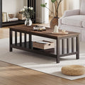 ChooChoo Mission Coffee Table, Wood Living Room Table with Shelf, 47 inch, Espresso
