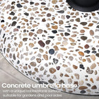 Patio Umbrella Base, 45lbs, Round Cobblestone Concrete Base, Heavy Duty Market Umbrella Stand for Outdoor, Lawn, Deck, Poolside