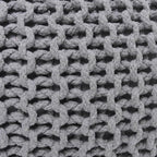 REDEARTH · Round Pouf Ottoman - Hand Knitted Cable Boho Poof Home Décor Pouffe Circular Footrest for Living Room - Nursery - Bedroom - Lounge 100% Cotton (19.5”x19.5”x14”) - Gray, Set of 2