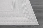 Micro Loop Indoor Rug White 10x14 Boho Geometric Neutral Area Rugs for Living Room Soft Luxury Modern Low and High Pile Durable Stain Resistant Non-Shedding Indoor Area Carpet 10 x 14