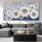 Pogusmavi Wall Decor Living Room - Wall-Art for Living Room, Canvas Art/Pictures for Bedroom | Blue Dandelion 24x48 inches Large Wall Art