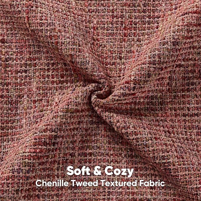 FUTEI Burgundy Decorative Throw Pillow Covers 26x26 Inch Set of 2,Soft Chenille Tweed Textured Euro Pillow Shams,Modern Home Decor for Couch Bed Living Room