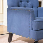 KEIKI Tufted Upholstered Accent Chair for Bedroom and Living Room, Corduroy Fabric Armchair with Plush Foam Seat, Solid Wood Frame, Classic Club Chair for Reading and Relaxing