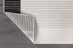 Modern Micro Loop Indoor Area Rugs for Living Room Bedroom Kitchen Geometric Striped Black-White 5x7 Luxury Durable Low and High Pile Non-Shedding Stain Resistant Soft Area Carpet 5 x 7