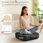 6" Washable Floor Pillow Cushion for Adults, Meditation Cushion Pillow, Large Square Floor Sitting, Removable Tufted Corduroy Cover, for Tatami Living Room or Yoga, 22x22 Inch, Machine Washable