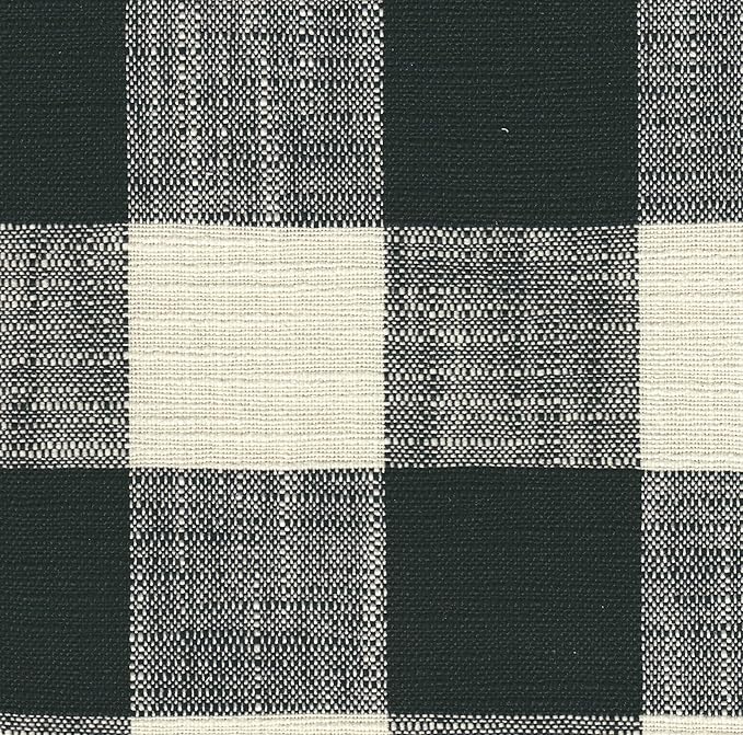 HomePop Upholstered Button Tufted Decorative Bench with Metal Base, Black and White Plaid