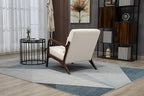 KEIKI Mid Century Modern Accent Chair, Scandinavian Style Lounge Chair with Breathable Fabric, Perfect for Bedroom or Sunroom