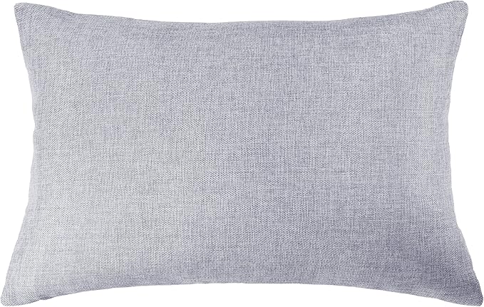 Aiking Home Woven Fine Faux Linen Throw Pillow Cover, Size 12"x18", Light Grey