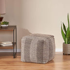 Christopher Knight Home Dora Cube Pouf, Brown, Beige, Yellow