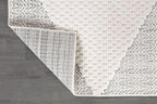 Modern Micro Loop Indoor Area Rugs for Living Room Bedroom Kitchen Geometric Triangle White 9x12 Luxury Durable Low and High Pile Non-Shedding Stain Resistant Soft Area Carpet 9 x 12