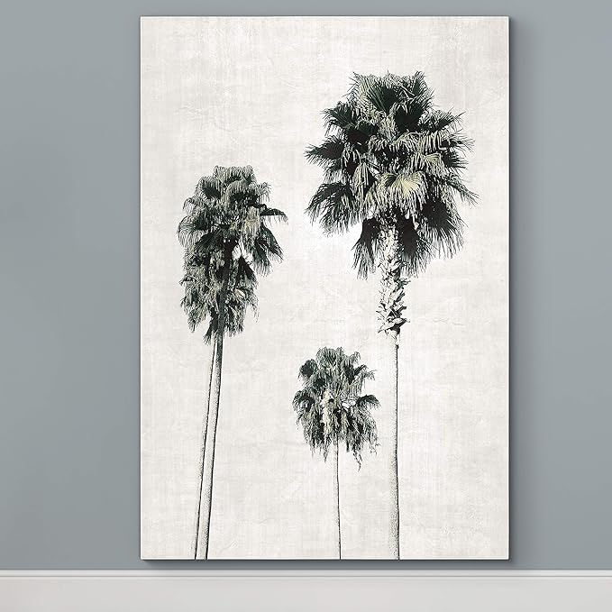 Renditions Gallery Canvas Nature Wall Art Modern Paintings & Prints Decor Vintage Palm Trees Sketch Black & White Abstract Wall Hanging Artwork for Bedroom Office Kitchen - 18"x27" LT06