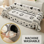 HAOMAIJIA Non Slip Couch Cover Sofa Covers for 3 Cushion Couch Washable sectional Couch Covers for Dogs pet Furniture Protector Couch Cover Blanket for Living Room (My-Black, 71"x118")