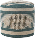 Christopher Knight Home Lucknow Pouf, White + Teal Small