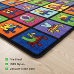 SAFECASTLE Kids Carpet My ABC Place Alphabet Rug 5'4" x 7'8"– Educational ABC Learning Area Rug – Colorful Classroom Rug for Kids, Toddlers, Preschool, Nursery, Playroom, Daycare & Children’s Bedroom