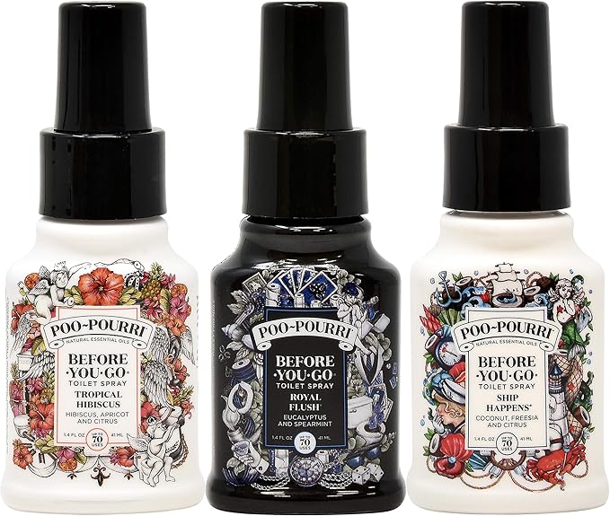 Poo-Pourri Ship Happens, Tropical Hibiscus, Royal Flush, 1.4 Ounce Set