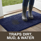 Neater Home Plush Bathroom Rugs 30x20 Thick Chenille Quick Dry Microfiber Absorbent Bath Mat, Soft Bath Rugs, Machine Washable Bathroom Floor Mat for Tub Shower Sink, Home Decor Accessories, Navy