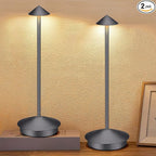 Portable Led Cordless Lamp Table Light 2 Pack, Rechargeable 6000mAh Battery Outdoor Table Lamp for Dinning Restaurant Patio Bedroom Camping, IP54 Waterproof, Dimmable