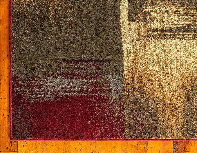 Unique Loom Barista Collection Area Rug - Timor (4' 1" x 6' 1" Rectangle, Multi/ Red)
