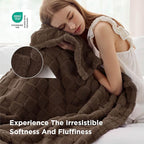 Bedsure GentleSoft Fall Throw Blanket for Couch Brown - Checkered Fleece Blankets Gifts for Women Men Girls, Cute Soft Cozy Throw for Bedroom Home Decor Gifts, 50x60 Inches