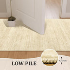 Art&Tuft Non-Slip Runner Rug - 2x12 Runner Rug Washable Low-Pile Rugs Runners, Soft Distressed Carpet Runner for Bedroom Bathroom Kitchen Laundry Living Room, Brown