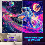 NYZE Blacklight Tapestry Music Wall Tapestry Art Party Banner Colourful Poster Design Tapestries for Hip Hop College Dorm Room Bedroom Wall Decor 59in×51in
