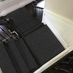PURE ERA Bullnose Carpet Stair Treads Tape Free Non-Slip Indoor Stair Protectors Pet Friendly Stair Treads for Wooden Steps 9.5" x 30"(14 Pieces,Black Mini-Diamond Trellis)