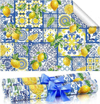BBTO 20 Sheet Scented Drawer Liners for Dressers 15.8" x 22" Scented Fragrant Cabinet Paper Liners Non Adhesive Drawer Paper Mats for Bedroom Home Closet Shelves(Lemon)