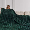 Oversized King Fleece Blanket 120x138 Inches, Seamless Soft Cozy 3D Jacquard Flannel Blanket 10'x11.5' Extra Large for Bed, Sofa, Couch, Travel & Camping, California King Throw, Forest Green