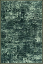 IOHOUZE Abstract Area Rugs 5x7 Ft Washable Rugs for Living Room, Non Slip Dining Room Rug, Printed Faux Wool Rugs for Bedroom, Floor Carpet for Kitchen Nursery Playroom, Dark Green