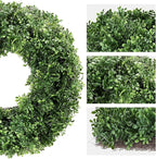 24" Spring Wreath for Front Door, Artificial Boxwood Wreaths, Summer Door Wreath, Used for Spring Home Decor,Farmhouse or Room Indoors,Outdoors, corridors, Offices (Green)